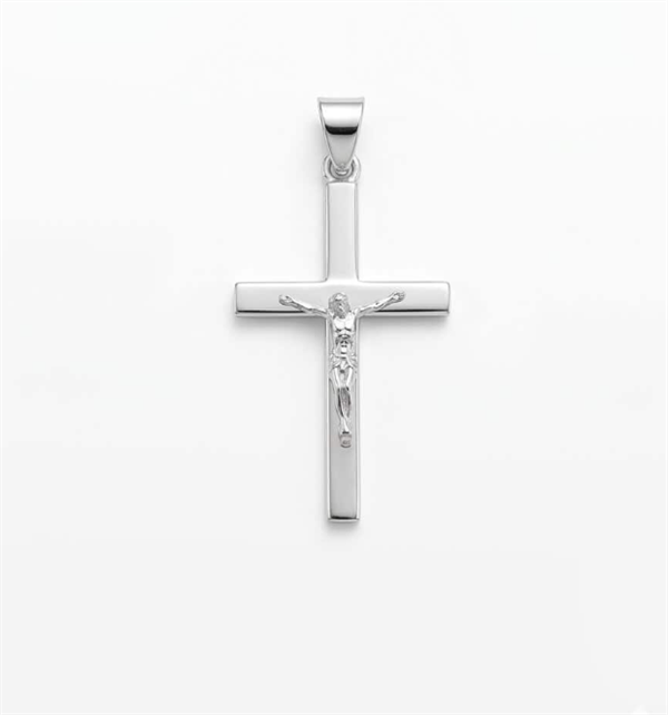 Wide chair cross with Jesus, silver or gold - Several sizes