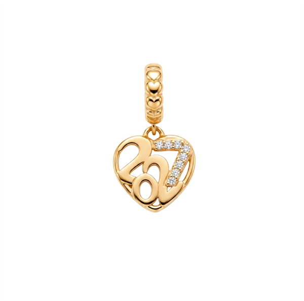 Christina Jewelry & Watches Year 2027 charm 4 mm i förgyllt silver