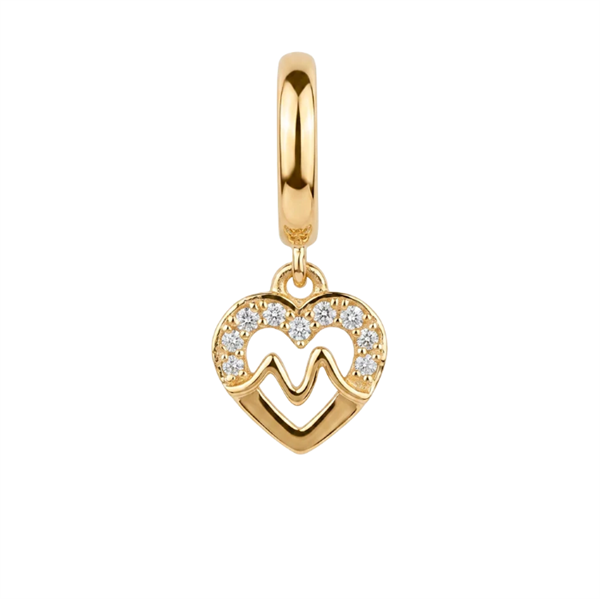 Christina Jewelry & Watches Beating Heart charm 6 mm i förgyllt silver
