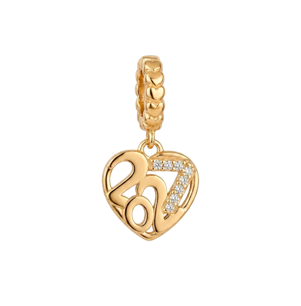 Christina Jewelry & Watches Year 2027 charm i förgyllt silver 6 mm