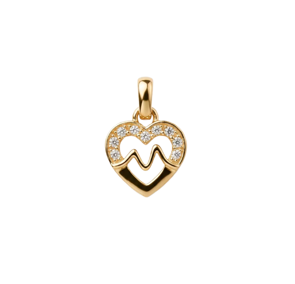 Christina Jewelry & Watches Beating Heart hängsmycke i förgyllt silver 6 mm