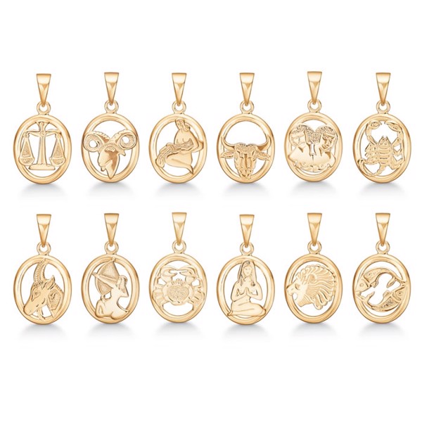 Støvring Design 14 ct gold pendant, Cancer zodiac with shiny surface, model 74204
