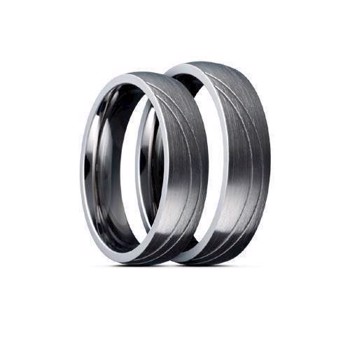 Wedding rings in Titanium with matt surface and simple pattern