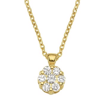 Nuran 14 kt red gold pendant, from the Lilja series with 7 Diamonds Wesselton SI