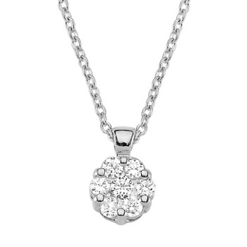 Nuran 14 kt white gold pendant, from the Lilja series with 7 Diamonds Wesselton SI