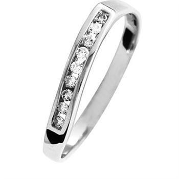 White gold diamond ring with 9 pcs 0,01 ct diamonds
