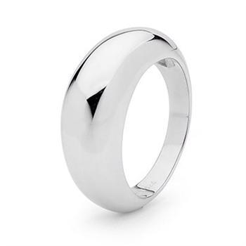 Round arched white gold ring in exclusive design