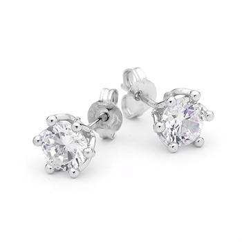 White gold studs with 1 carat size zirconia