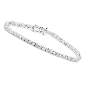 Tennis bracelet in 14 carat white gold with 70 pcs 0,03 ct Wesselton SI