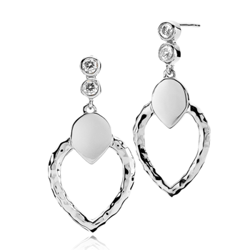 Cecilie Schmeichel x Izabel Camille rhodium-plated sterling silver earrings with white zirconia