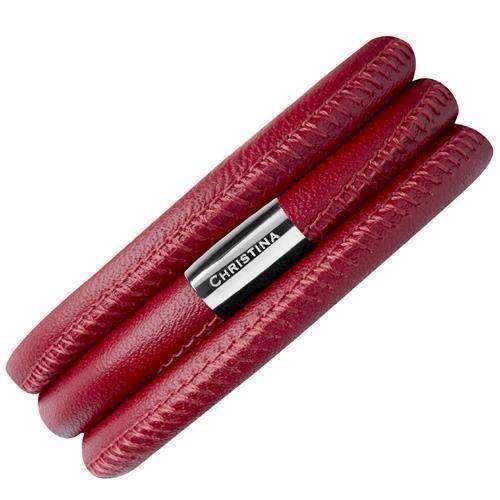 Red leather bracelet for Christina Collect and Kranz & Ziegler Story, 70 cm