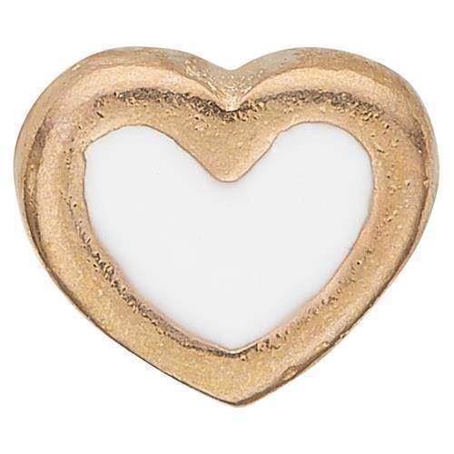 Christina Collect Gold-plated 925 Sterling Silver Enamel Heart Small gold-plated heart with white enamel, model 603-G3