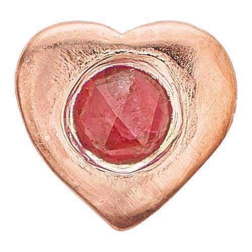 Christina Collect Rose Gold Plated 925 Sterling Silver Ruby Heart Small rose gold plated heart with red ruby, model 603-R2