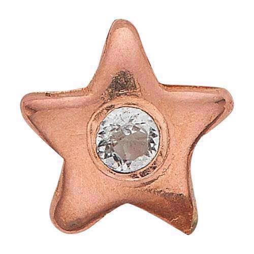 Christina Collect Rose Gold Plated 925 Sterling Silver Topaz Star Small rose gold plated star with white topaz, model 603-R5