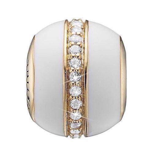Christina Collect Gold-plated White Magic White ball with ring of 26 glittering white topaz, model 623-G105white