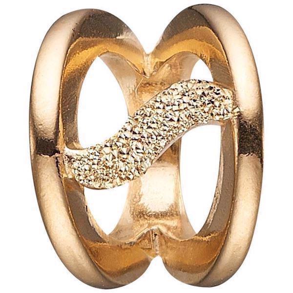 Christina Collect Gold Plated Silver Simplicity Double Rings With Pattern