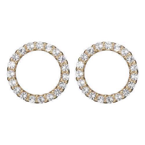 Christina Collect Gold-plated Topaz Sparkling Circle Fine circle studs with 38 sparkling topaz, model 671-G43