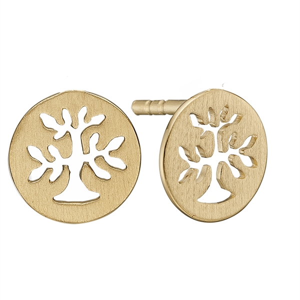 Christina Collect Gold-plated sterling silver Plant a Tree Beautiful stud earrings, also available in silver, model 671-G85