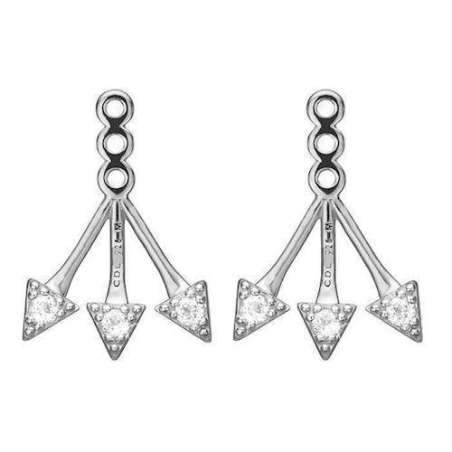 Christina Collect 925 Sterling Silver Add Ons - Icicles Smart with Triangles with a total of 18 Glittering White Topaz, model 673-S09