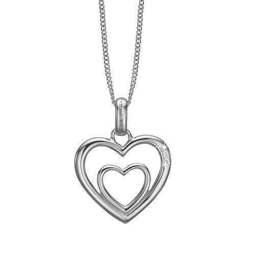 Christina Collect 925 sterling silver Two Open Hearts Two open hearts inside each other, with 4 white topaz, model 680-S03