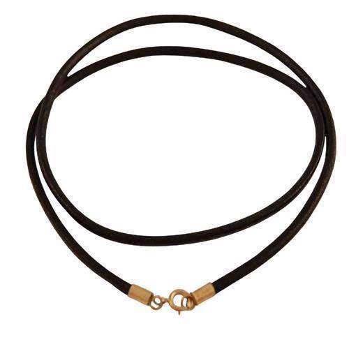 Blicherfuglsang 2,5 mm black leather necklas with golden lock