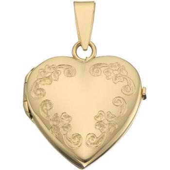 Heart medallion with pattern for 2 x photo in silver or gold - Several sizes