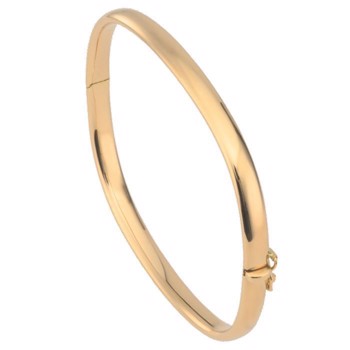 BNH Lady shiny 14 carat bangle TV (hollow), Ø 5.5 cm and 5.0 mm in width