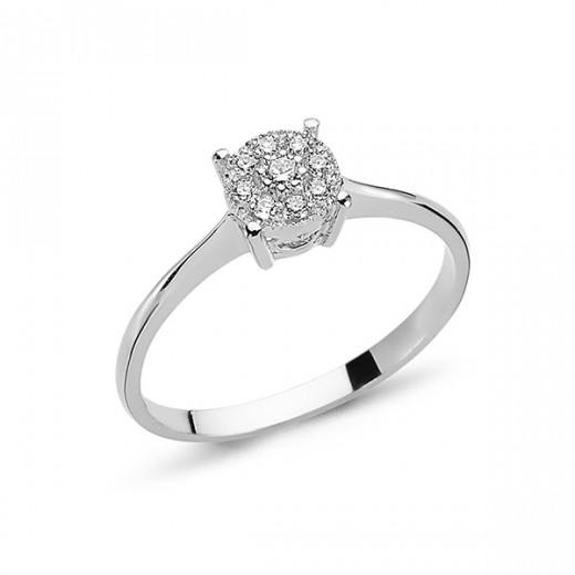 Coronet 14 carat white gold ring with 0,11 - 0,16 - 0,21 or 0,37 carat brilliant