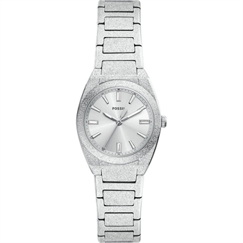 Fossil Everett damur i silver med silikonarmband
