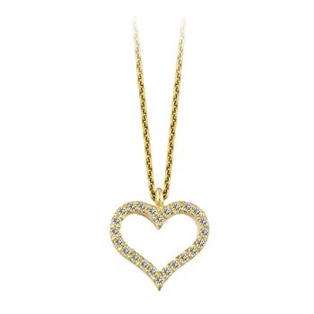 14 carat brilliant heart pendant with 0.08 ct diamond