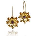 Water Lily gold plated silver earrings by Izabel Camille