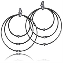Infinity oxidated big silver earrings by Izabel Camille