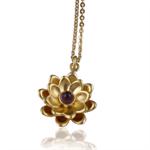 Water Lily gold plated silver pendant by Izabel Camille