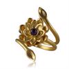 Water Lily gold plated silver ring by Izabel Camille