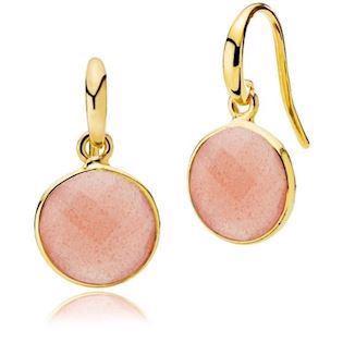 Izabel Camille Prima Donna silver plated Earrings shiny, model A1460gs-peachmoonstone