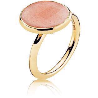 Izabel Camille Prima Donna gold-plated silver Finger ring shiny, model A4095gs-peachmoonstone