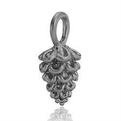 Pinecone, A5089SSR black rhodium-plated silver cone pendant from Izabel Camille