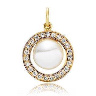 Grace Kelly A5153G-Cream, Gold-plated pendant with zirconia and pearl from Izabel Camille*