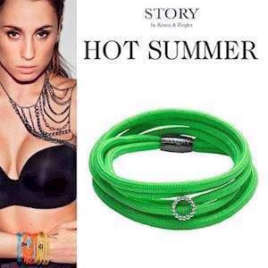 Hot Summer Neon Green Bracelet with Lucky Charm