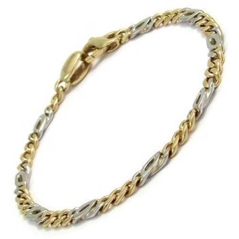 Canes plain, 14 kt two coloured gold bracelet