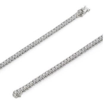 18 ct white gold tennis bracelet with 90 pcs 0,0165 ct diamonds in quality Top Wesselton SI, 17-19 cm