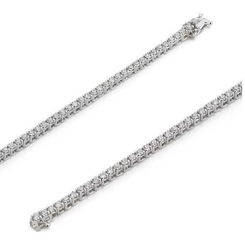18 ct white gold tennis bracelet with 53 pcs 0,11 ct diamonds in quality Top Wesselton SI, 17-19 cm