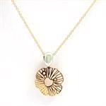 14 carat Italian designed gold flower pendant with chain