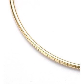 14 carat flat Omega necklace in 3 mm and 4 lengths with box clasp