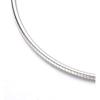 14 carat white gold round Omega necklace in 1,2 mm and 4 lengths with lobster clasp