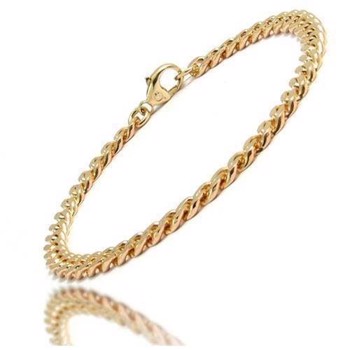 Gold Plated Classic Armor Facet Bracelet and Necklace from Danish BNH