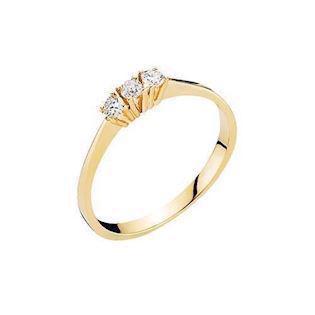 Lund Copenhagen 14 carat gold finger ring shiny, model 5072319-0,21