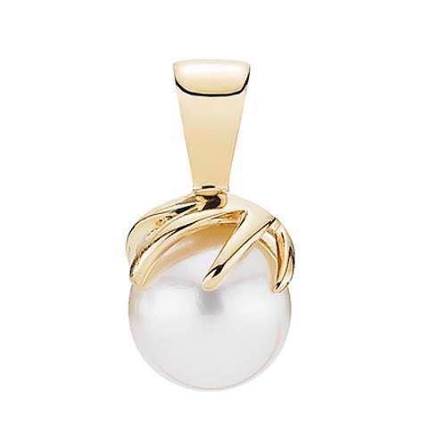 Lund Clock 14 kt. Gold pendant shiny - 7,0-7,5 mm cultured pearl