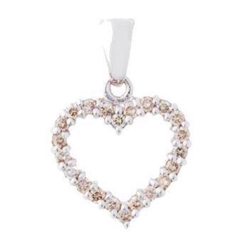 Lund 14 ct white gold Heart pendant Blank with Diamonds ,model 608330-0,25