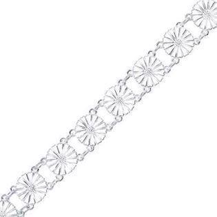 Lund Marguerite bracelet in silver with white enameled 11.0 mm flowers